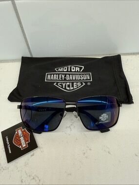 NWT Harley-Davidson Blue Mirrored Aviator Sunglasses